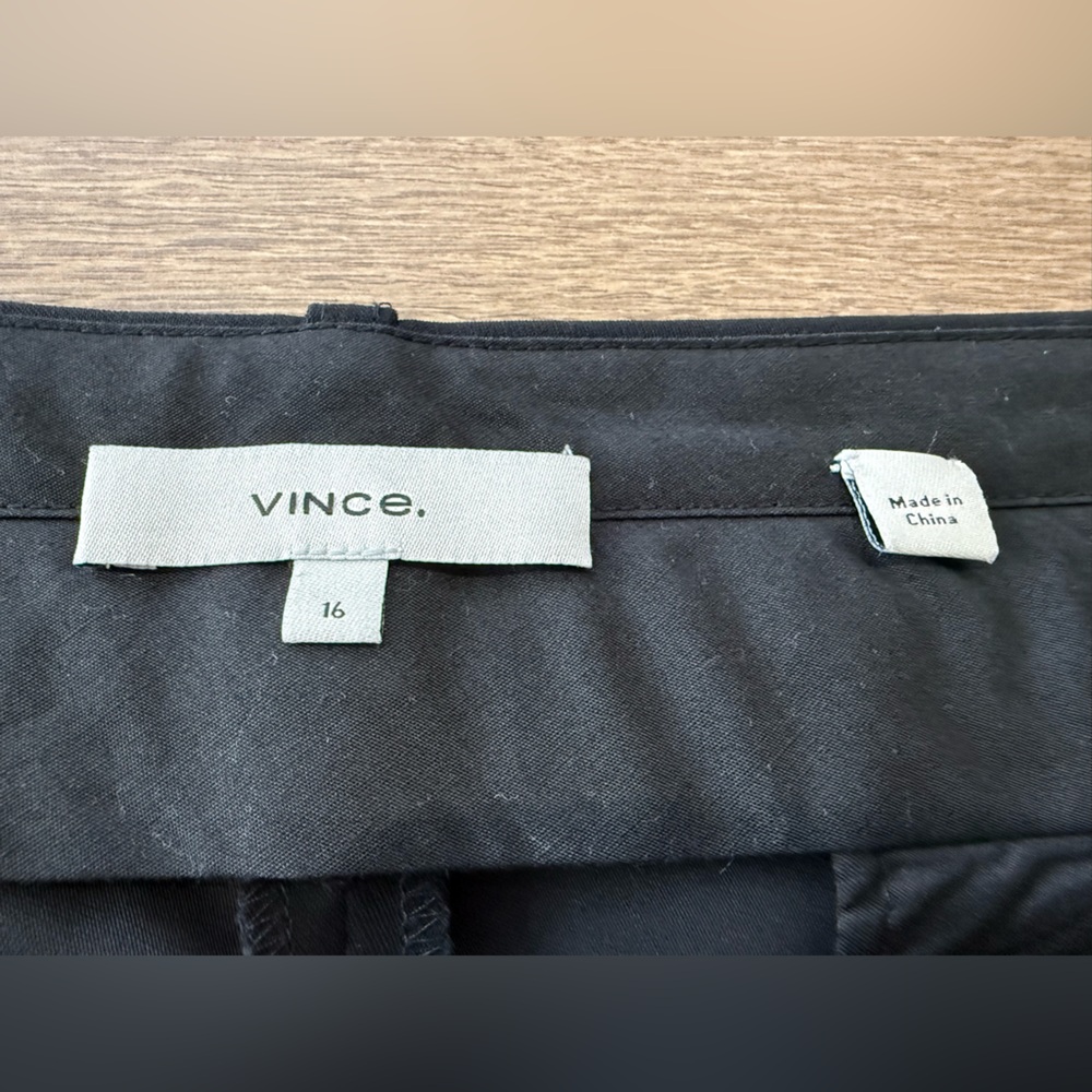 Vince Black Tapered Trousers In Japanese Crepe Size 16 - Picture 8 of 14